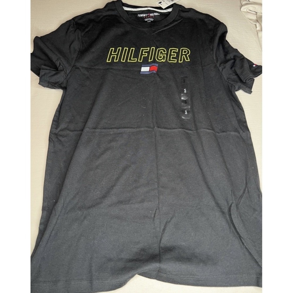Tommy Hilfiger Sport Men's Black Basic Short Sleeve Tee Shirt sz S Casual Lounge
